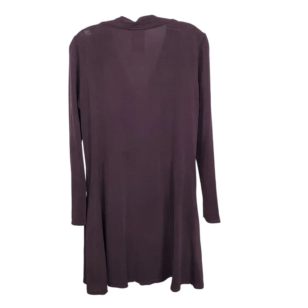 Dolan Left Coast Size M Dress Long Sleeve Silky Swing V Neck Relaxed Fit Pockets - Picture 3 of 11